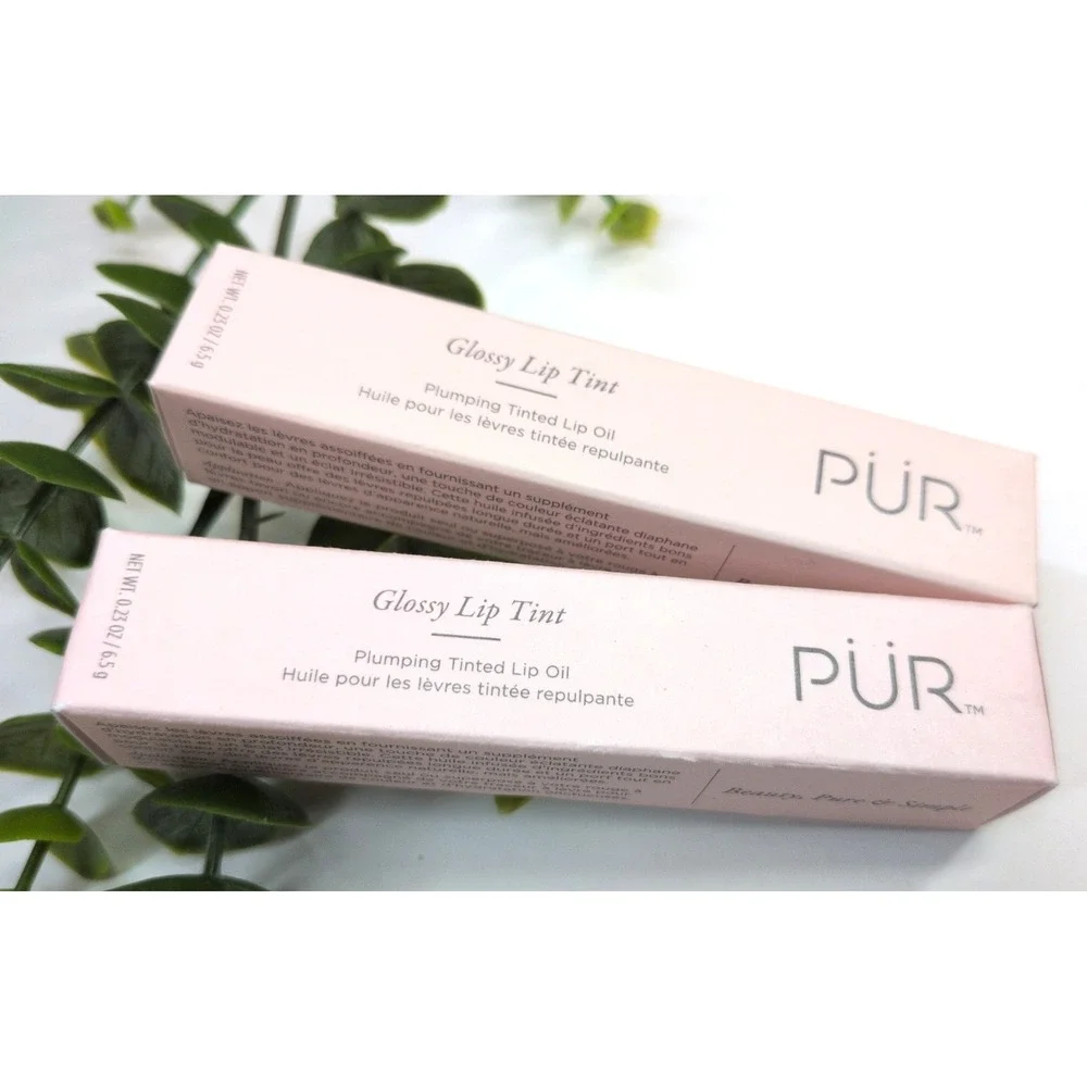NIB LOT 2 BLACKBERRY SMASH & HIBISCUS SPRITZ🥰PUR Glossy Lip Tint Plumping Oil